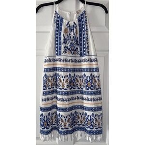 Skies Are Blue Dress S Embroidered Tassel Festival Boho Wedding Summer Sheath